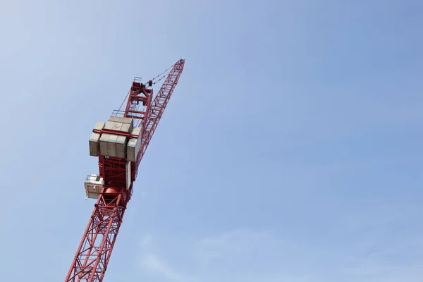 Red construction crane — Stock Photo, Image