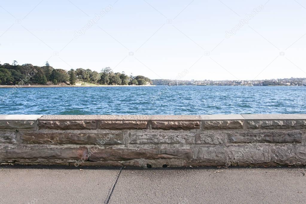 Sidewalk along side sea