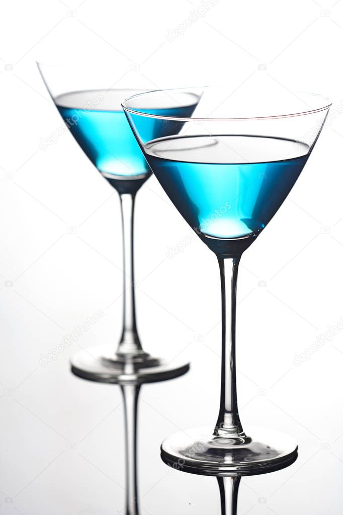 Drinks in martini glasses