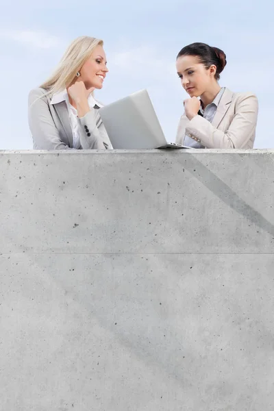 Affärskvinnor tittar på laptop — Stockfoto