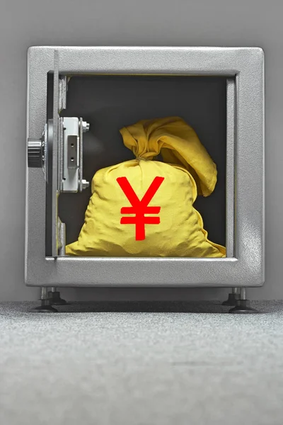 Bag of money with yen sign — Stock Photo, Image