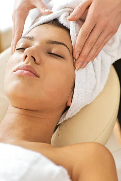 woman receiving energy therapy