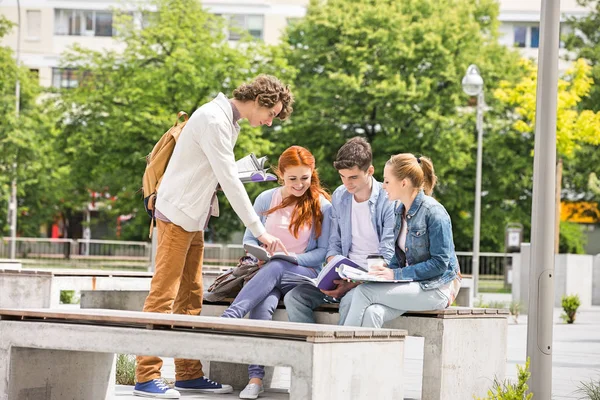 Happy young college friends — Stock Photo, Image