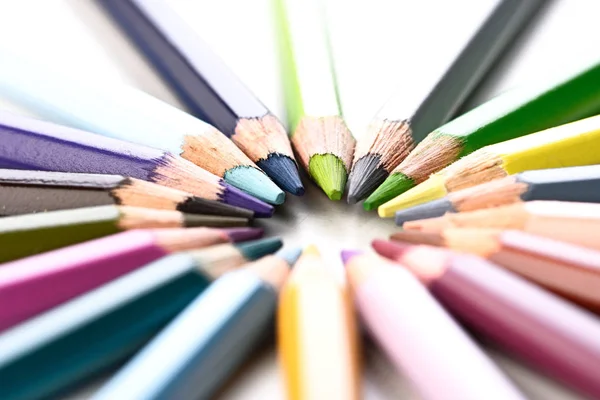 Rainbow colored pencils — Stock Photo, Image