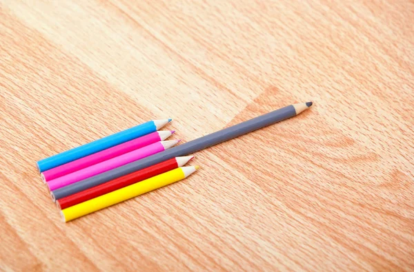 Colored pencils in row — Stock Photo, Image