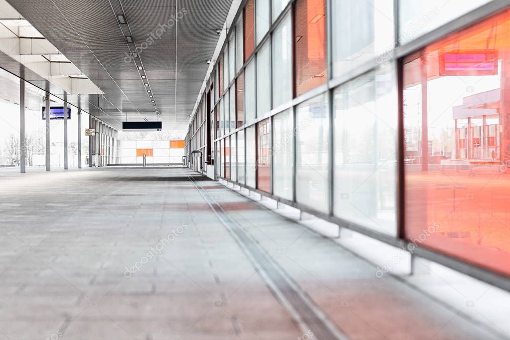 Empty train platform