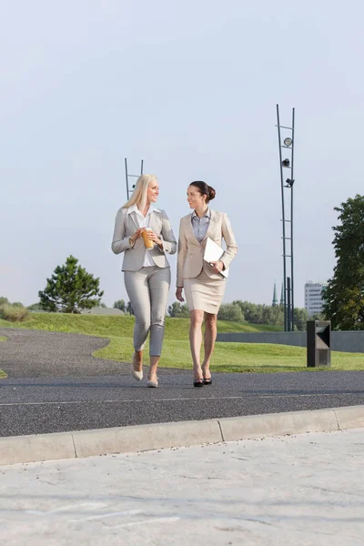 Geschäftsfrauen laufen auf der Straße — Stockfoto