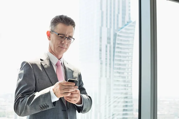 Mature businessman using cell phone — Stock Photo, Image