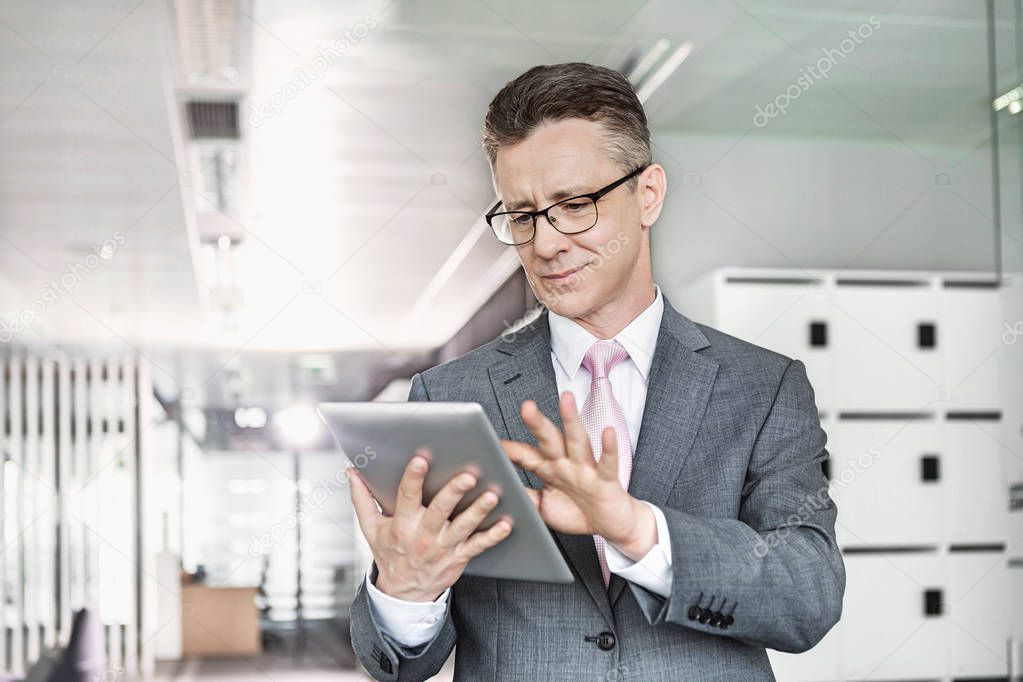 businessman using digital tablet 