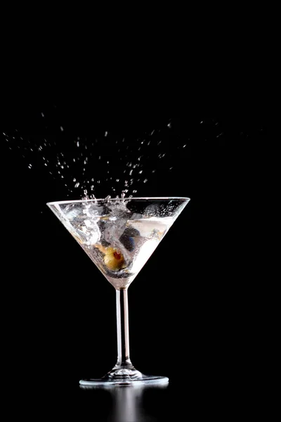 Splash in martini glass