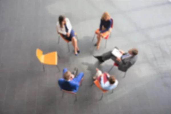 High Angle View Business People Having Meeting Office — 图库照片