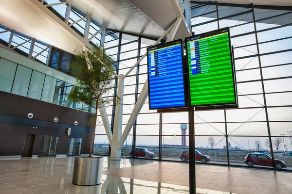 Monitor Visualización Vuelo Aeropuerto — Foto de Stock