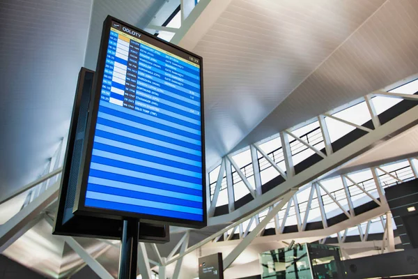 Monitor Visualización Vuelo Aeropuerto — Foto de Stock