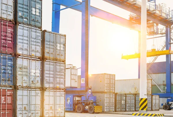 Zeecontainers Bij Cargo Terminal — Stockfoto