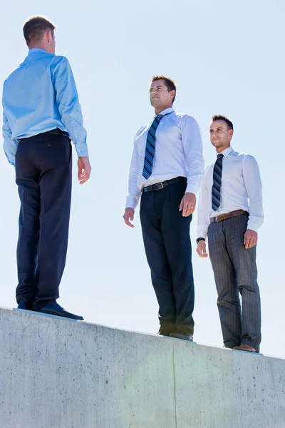 Businessman Standing Office Rooftop — Stock Photo, Image