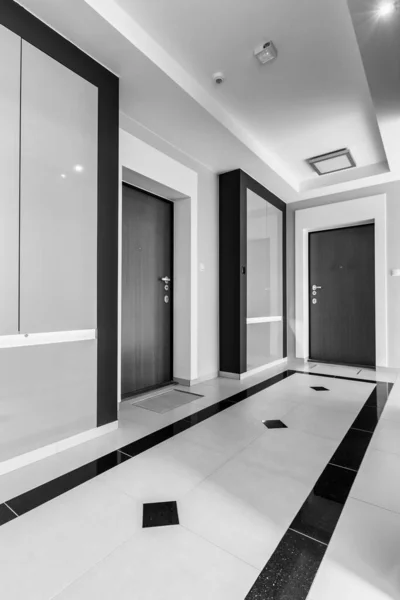 Foto Blanco Negro Del Interior Del Apartamento Alquiler Negocios — Foto de Stock
