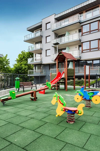 Exterior Playground Close Rental Business Apartments — Stock Photo, Image