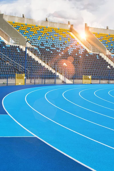 Foto Van Blauwe Stadion Tracks — Stockfoto