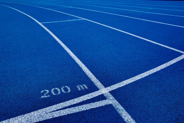 Photo 200 Meter Blue Running Tracks — Stock Photo, Image