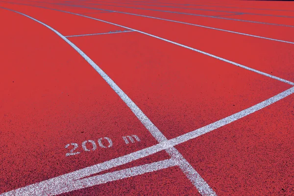 Photo 200 Meter Red Running Tracks — Stock Photo, Image