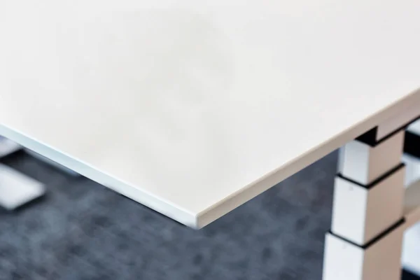 Close up of table edge design in office