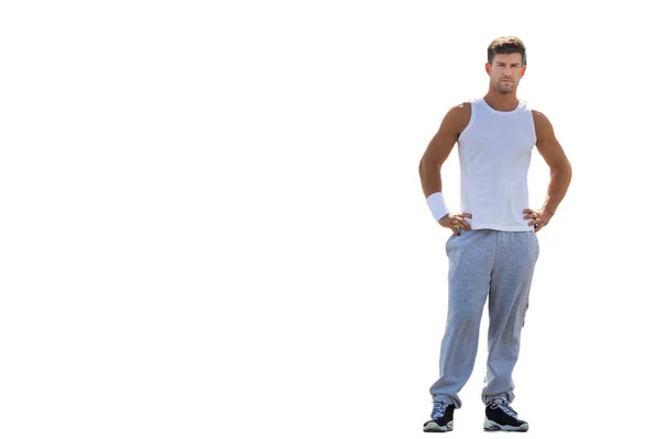 Utskärning Ung Attraktiv Man Bär Sportkläder — Stockfoto