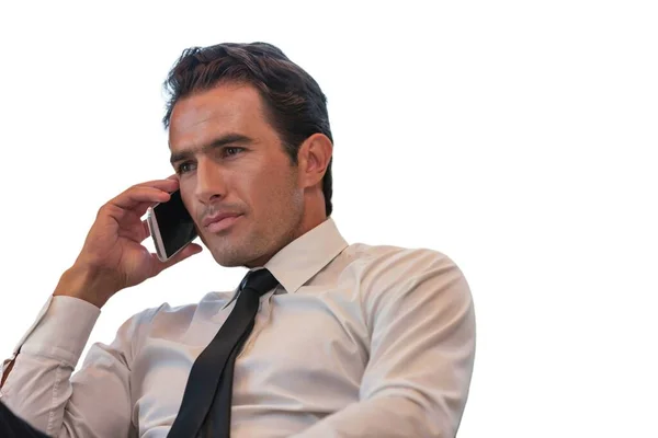Cutout Businessman Talking Smartphone — Stock Photo, Image