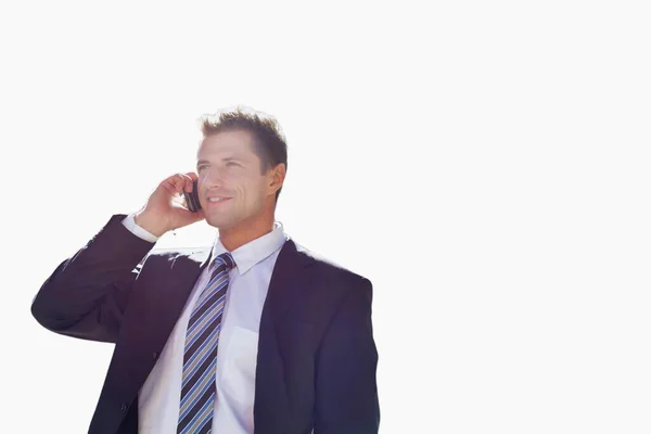Cutout Businessman Talking Smartphone — Stock Photo, Image