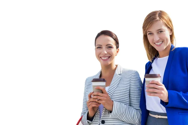 Cutout Von Geschäftsfrauen Mit Tasse Kaffee — Stockfoto