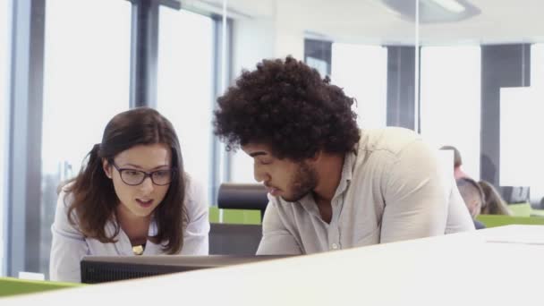 Multi Grupo Étnico Trabalhadores Que Trabalham Escritório Call Center — Vídeo de Stock