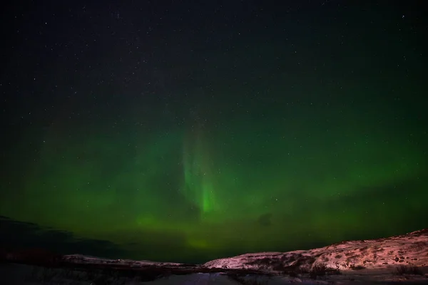Пагорби Чисте Зоряне Небо Барвисте Північне Сяйво Неймовірне Природне Явище — стокове фото