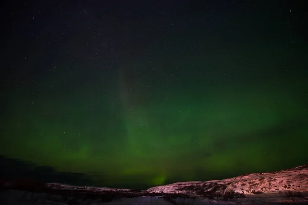 Hills Clear Starry Sky Colorful Northern Lights Incredible Natural Phenomenon — 스톡 사진