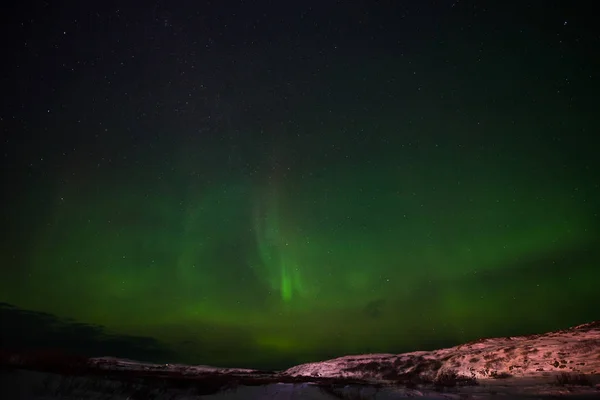 Hills Clear Starry Sky Colorful Northern Lights Incredible Natural Phenomenon — 스톡 사진