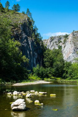 Sazlıklarla kaplanmış bir nehrin kıyısında ılık bir yaz günü.