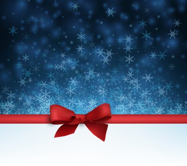 kar taneleri ve kırmızı yay