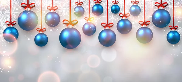 Modrý vánoční koule — Stockový vektor