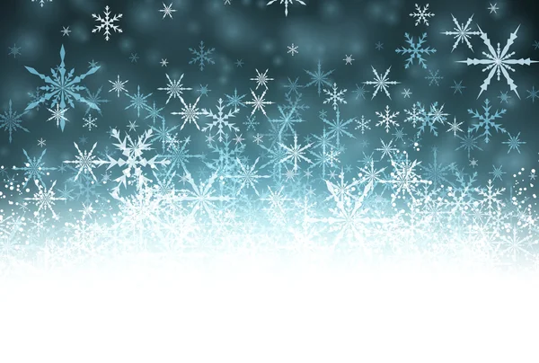 Azul invierno con copos de nieve — Archivo Imágenes Vectoriales