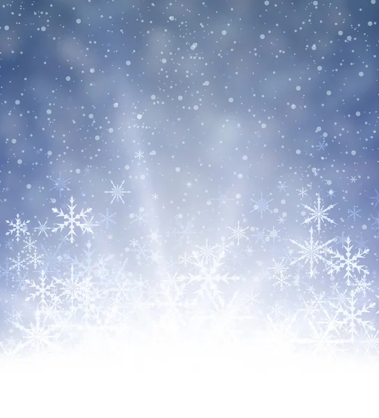 Kar taneleri ile mavi kış