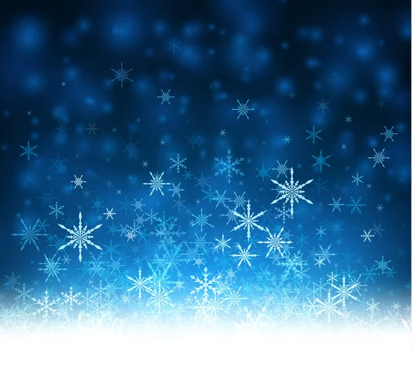 Kar taneleri ile mavi kış