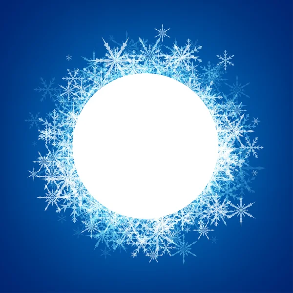 Синяя зима со снежинками — стоковый вектор