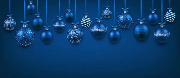Голубые рождественские шары — стоковый вектор