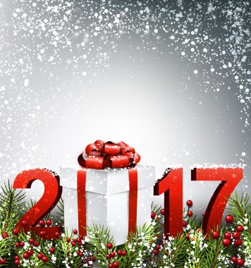 2017 yeni yıl arka plan hediyeler ile. 