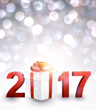 2017 yeni yıl arka plan ile hediye. 