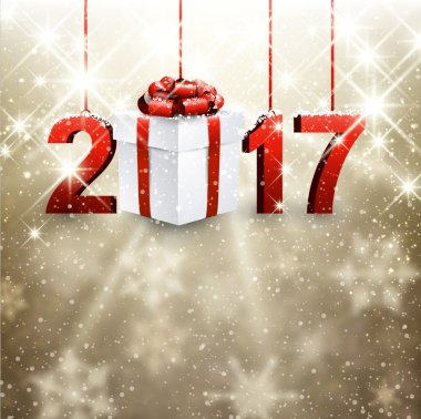2017 yeni yıl arka plan ile hediye. 