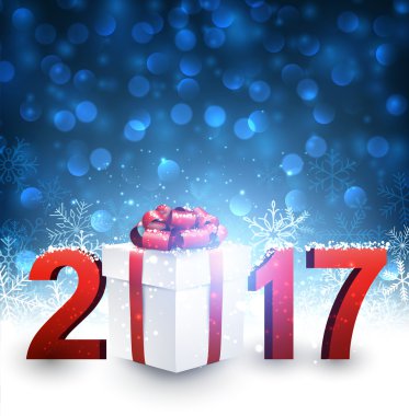 2017 yeni yıl arka plan ile hediye. 