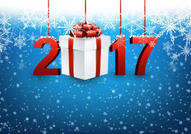 2017 yeni yıl arka plan ile hediye. 