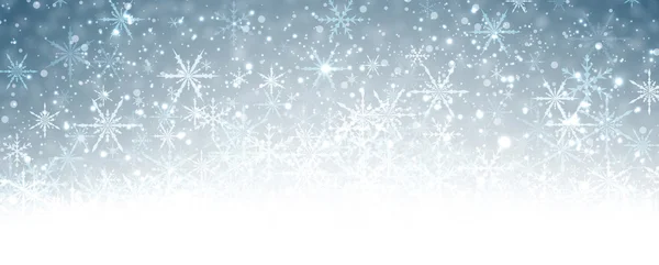 Banner de inverno com flocos de neve . — Vetor de Stock