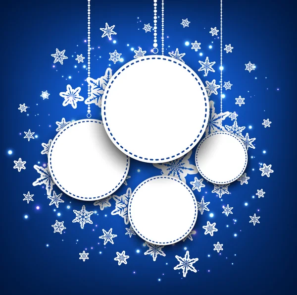 Bannières rondes d'hiver avec flocons de neige . — Image vectorielle