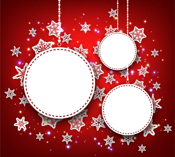 Winter background with round banners. — ストックベクタ