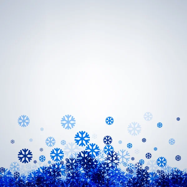 Fond d'hiver avec flocons de neige bleus. — Image vectorielle